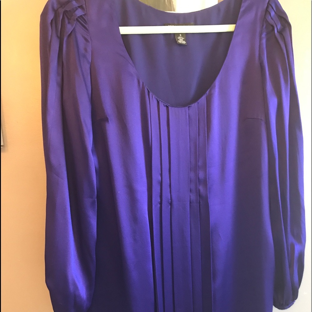 INC pleated placket front shift dress 100% silk